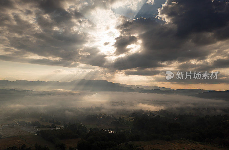 鸟瞰泰国清迈清岛Doi Luang Chiang Dao